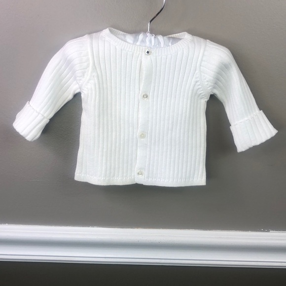 newborn white cardigan